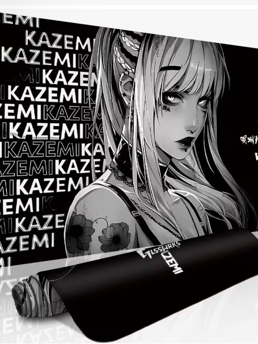 Anime GLSSWRKS Kazemi Play Mat Mousepad Girl NEW 12x32 Manga Games Toys Decor